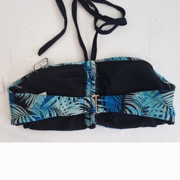 NWT Time & Tru Bikini Top /Bandeau Swim 12/14 Tropical Print Large - Picture 15 of 15